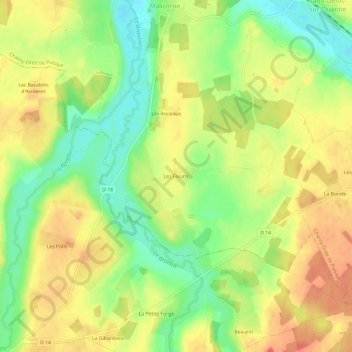 Mappa topografica Les Fleuris, altitudine, rilievo