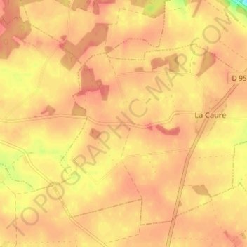 Mappa topografica Le Mesnil, altitudine, rilievo