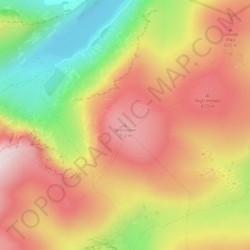 Mappa topografica Branstree, altitudine, rilievo