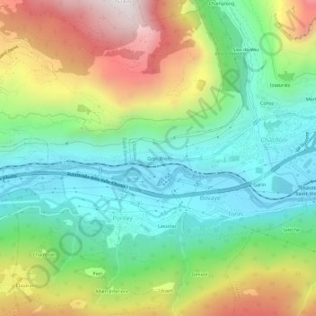 Mappa topografica Gros-Breil, altitudine, rilievo