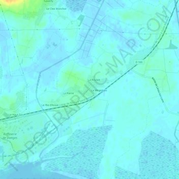 Mappa topografica La Roulais, altitudine, rilievo