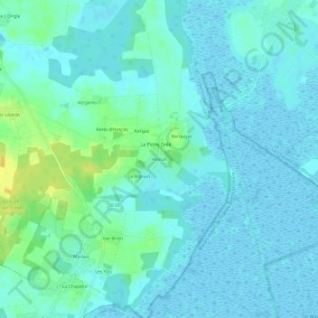 Mappa topografica Hoscas, altitudine, rilievo