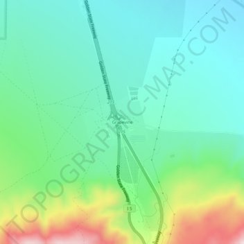 Mappa topografica Grapevine, altitudine, rilievo