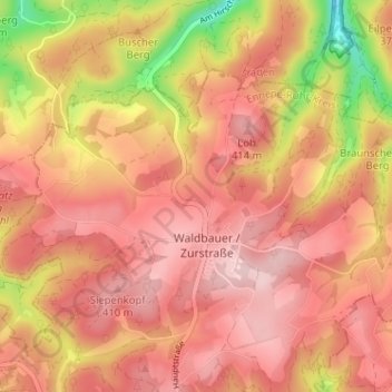 Mappa topografica Heide, altitudine, rilievo