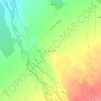Mappa topografica Los Castaños, altitudine, rilievo