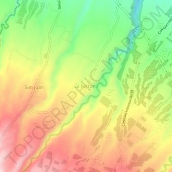 Mappa topografica La Fortuna, altitudine, rilievo