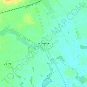 Mappa topografica Wansford, altitudine, rilievo
