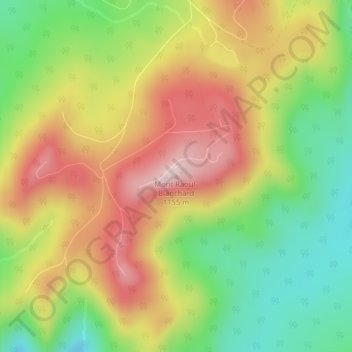 Mappa topografica Mont Raoul-Blanchard, altitudine, rilievo
