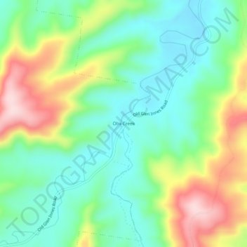 Mappa topografica Obx Creek, altitudine, rilievo