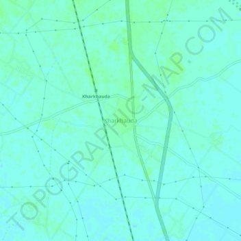Mappa topografica Kharkhauda, altitudine, rilievo