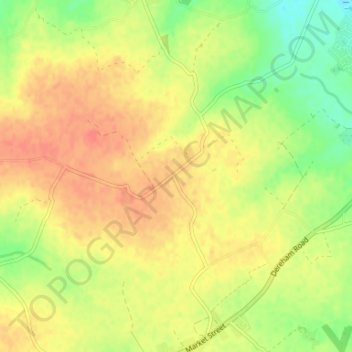 Mappa topografica Daffy Green, altitudine, rilievo