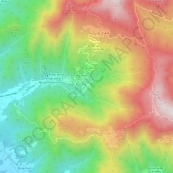 Mappa topografica Borgo Salandri, altitudine, rilievo