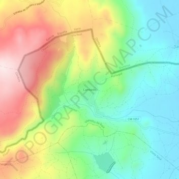 Mappa topografica Cambedo, altitudine, rilievo