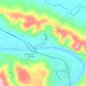 Mappa topografica Stone, altitudine, rilievo