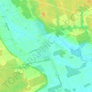 Mappa topografica Hammond, altitudine, rilievo