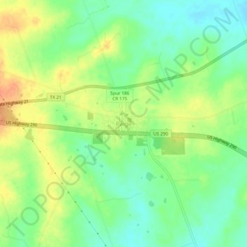 Mappa topografica Paige, altitudine, rilievo