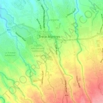 Mappa topografica Luciano, altitudine, rilievo