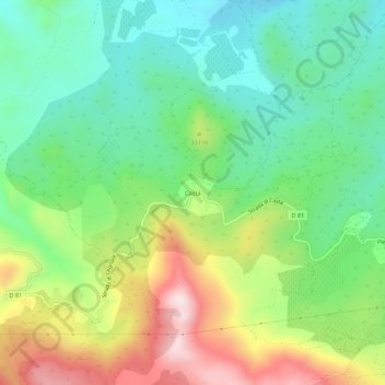 Mappa topografica Casta, altitudine, rilievo