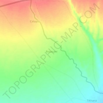 Mappa topografica Rosasani, altitudine, rilievo