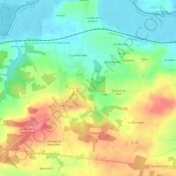 Mappa topografica Le Saut du Chevreuil, altitudine, rilievo