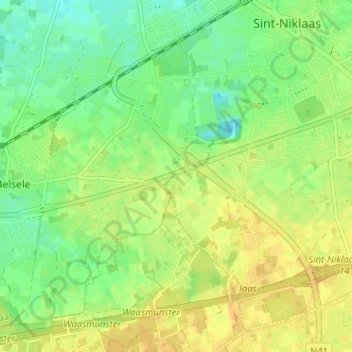 Mappa topografica Bookmolen, altitudine, rilievo