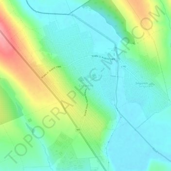 Mappa topografica Corlăteni, altitudine, rilievo