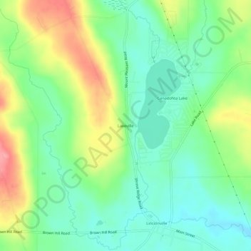 Mappa topografica Lakeville, altitudine, rilievo