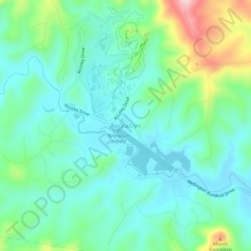 Mappa topografica Kooralbyn, altitudine, rilievo