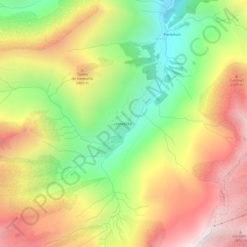 Mappa topografica Vanescha, altitudine, rilievo