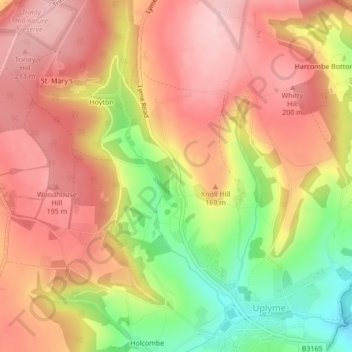 Mappa topografica Yawl, altitudine, rilievo