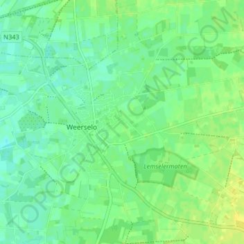 Mappa topografica Nijstad, altitudine, rilievo