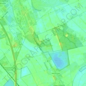 Mappa topografica Wahler Berg, altitudine, rilievo