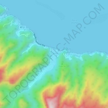 Mappa topografica Onohea, altitudine, rilievo