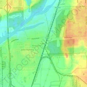 Mappa topografica Drummond, altitudine, rilievo