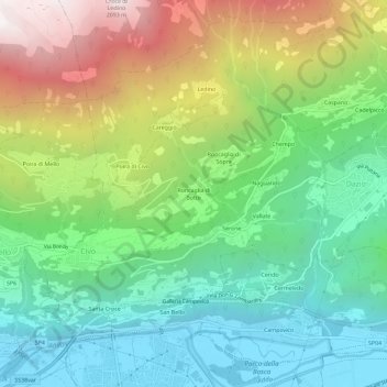 Mappa topografica Roncaglia di Sotto, altitudine, rilievo