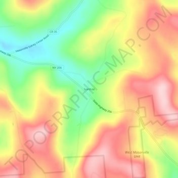 Mappa topografica Ivanhoe, altitudine, rilievo