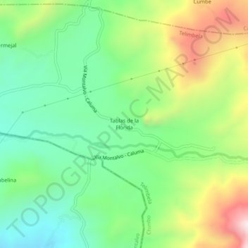 Mappa topografica Tablas de la Florida, altitudine, rilievo