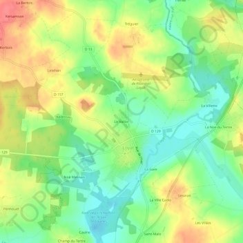 Mappa topografica Le Valloir, altitudine, rilievo