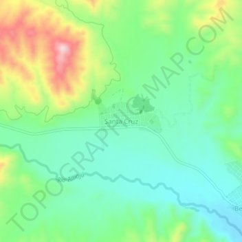Mappa topografica Santa Cruz, altitudine, rilievo