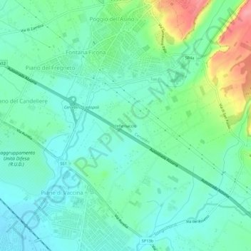 Mappa topografica Infernaccio, altitudine, rilievo