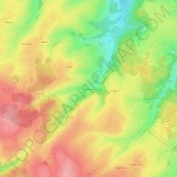 Mappa topografica Gfällmühle, altitudine, rilievo
