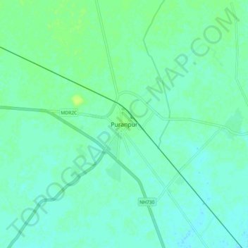 Mappa topografica Puranpur, altitudine, rilievo