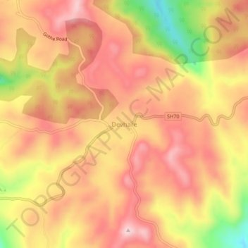 Mappa topografica Devhare, altitudine, rilievo