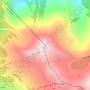 Mappa topografica Le Cornier, altitudine, rilievo