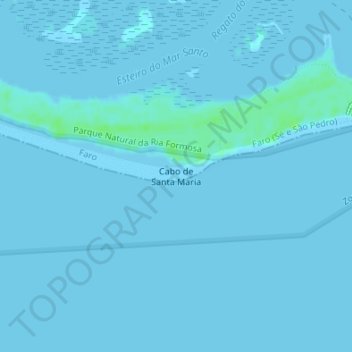 Mappa topografica Cabo de Santa Maria, altitudine, rilievo