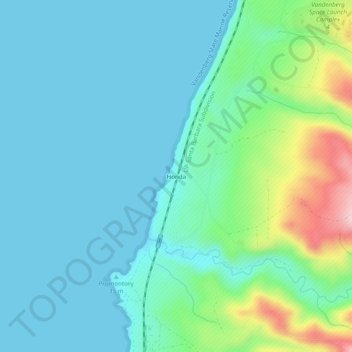 Mappa topografica Honda, altitudine, rilievo
