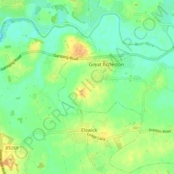 Mappa topografica Copp, altitudine, rilievo