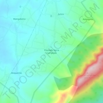 Mappa topografica Povoado Serra Comprida, altitudine, rilievo