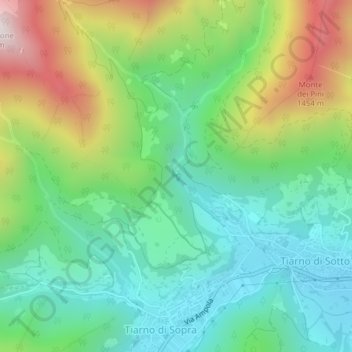 Mappa topografica Cascata Gorg d'Abiss, altitudine, rilievo