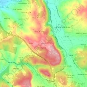 Mappa topografica Tubaral, altitudine, rilievo